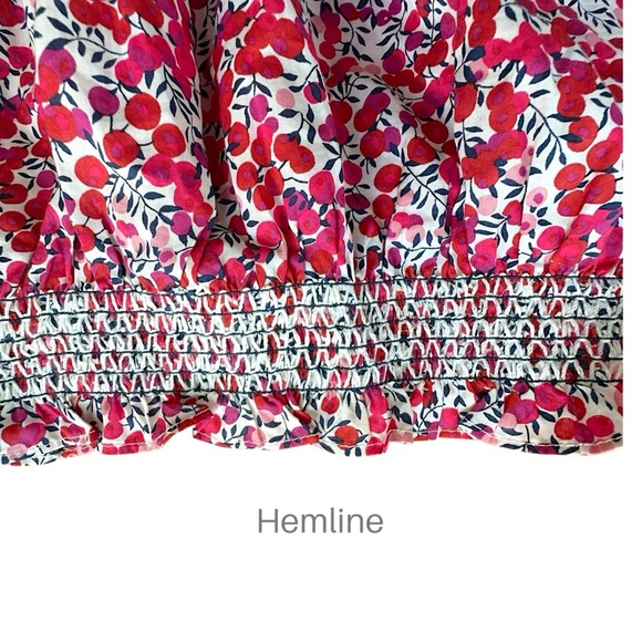 J CREW x LIBERTY | NWOT WILTSHIRE SMOCKED COTTON OFF SHOULDER CROP TOP | SMALL - Picture 4 of 7